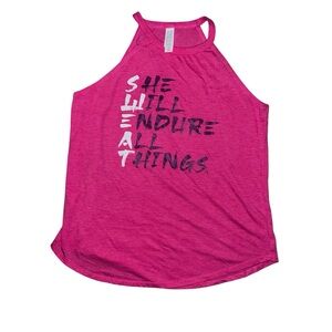 Fitness Tee Company Pink Workout Tank Size Large